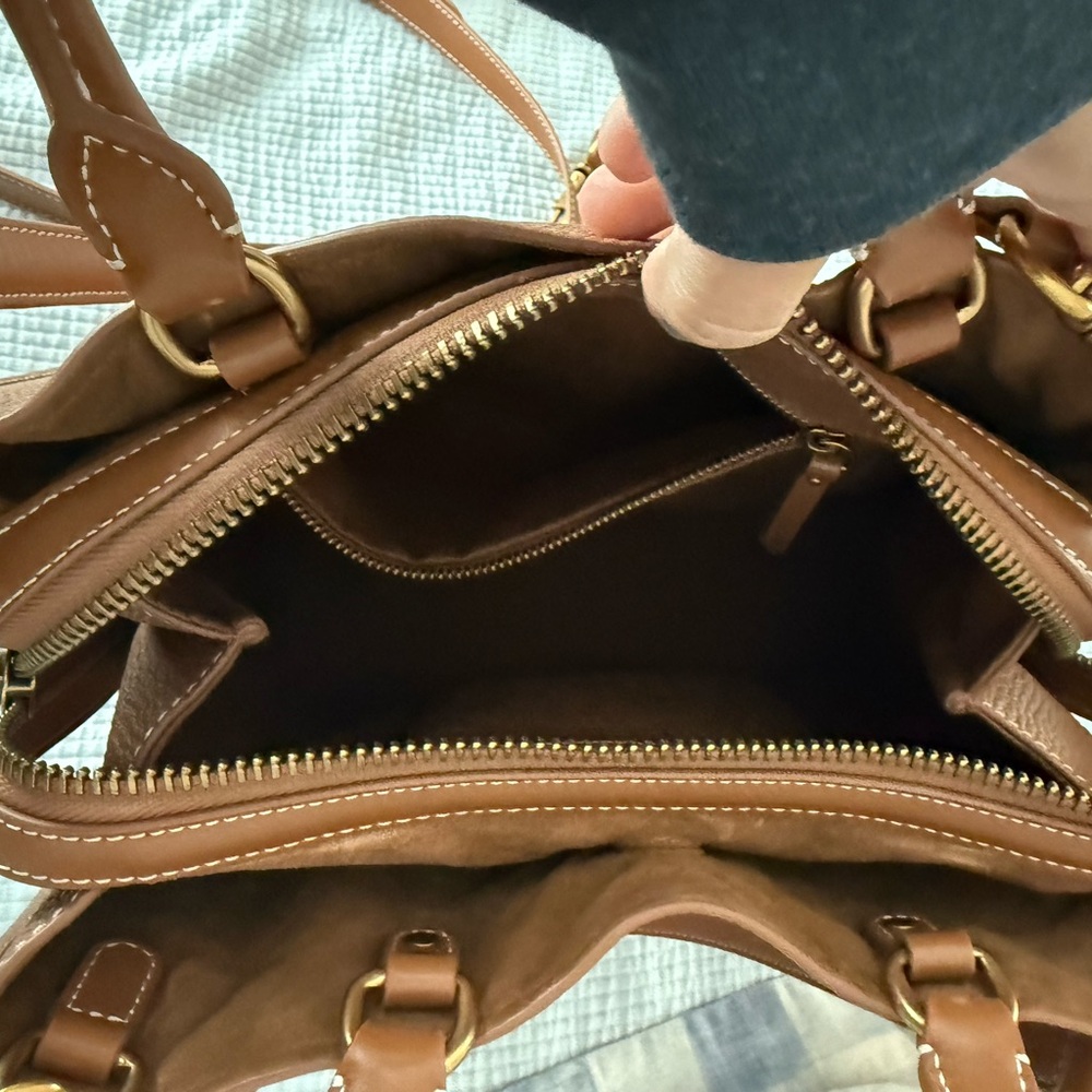 Quince Tan Leather Satchel - Picture 6 of 8